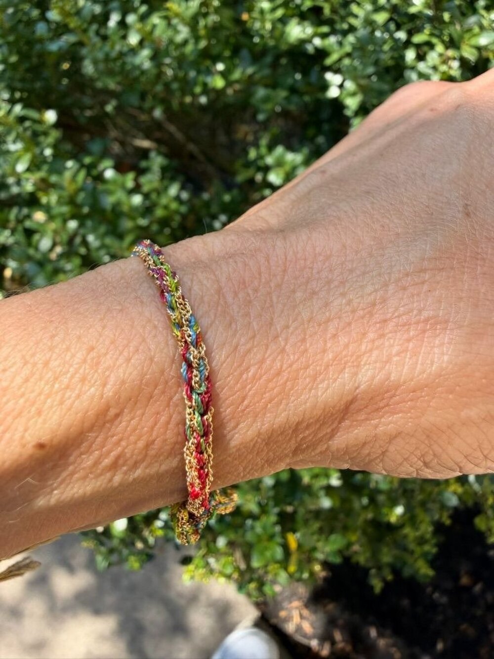 Carolina Bucci Rainbow & Yellow Gold Lucky Bracelet With Lucky Clover - Picture 6 of 6